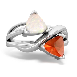 Opal Split Band Swirl 14K White Gold ring R2341