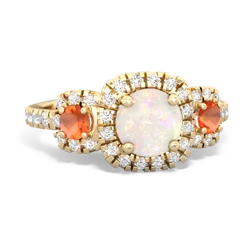 Opal Regal Halo 14K Yellow Gold ring R5350