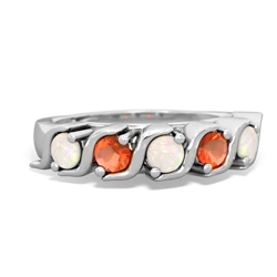 Opal Anniversary Band 14K White Gold ring R2089