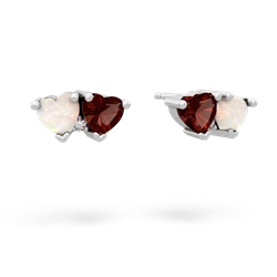 Opal Sweethearts 14K White Gold earrings E5260