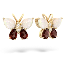 Opal Butterfly 14K Yellow Gold earrings E2215