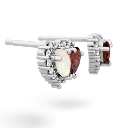 Opal Halo 14K White Gold earrings E7008