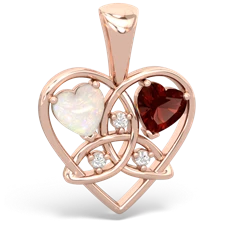 Opal Celtic Trinity Heart 14K Rose Gold pendant P5331