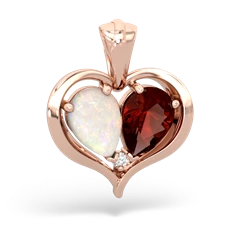 Opal Two Become One 14K Rose Gold pendant P5330