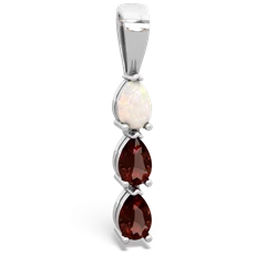 Opal Dew Drops 14K White Gold pendant P2251