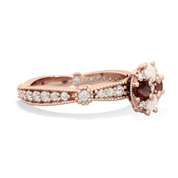 Opal Sparkling Tiara Cluster 14K Rose Gold ring R26293RD