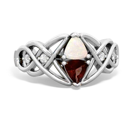 Opal Keepsake Celtic Knot 14K White Gold ring R5300