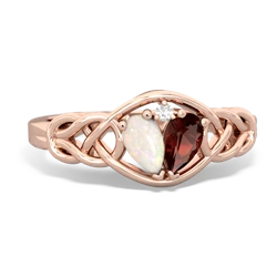 Opal Celtic Love Knot 14K Rose Gold ring R5420