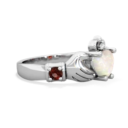 Opal Claddagh Keepsake 14K White Gold ring R5245