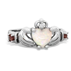 Opal Claddagh Keepsake 14K White Gold ring R5245