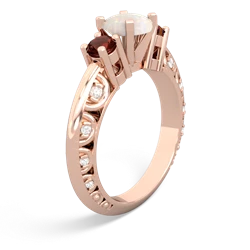 Opal Art Deco Eternal Embrace Engagement 14K Rose Gold ring C2003