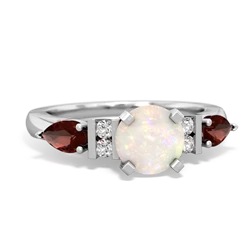 Opal 6Mm Round Eternal Embrace Engagement 14K White Gold ring R2005