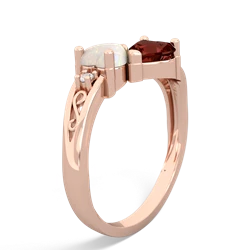 Opal Snuggling Hearts 14K Rose Gold ring R2178