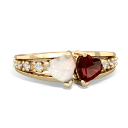 Opal Heart To Heart 14K Yellow Gold ring R3342