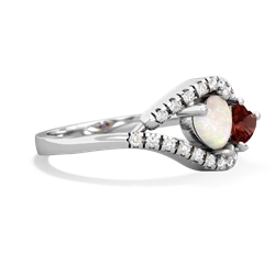 Opal Mother And Child 14K White Gold ring R3010