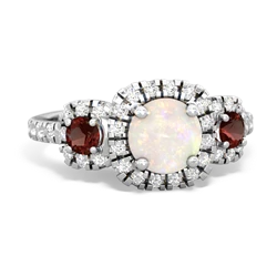 Opal Regal Halo 14K White Gold ring R5350