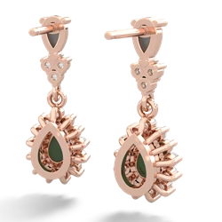Opal Halo Pear Dangle 14K Rose Gold earrings E1882