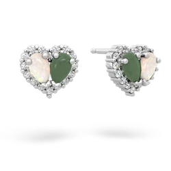 Opal Halo 14K White Gold earrings E7008
