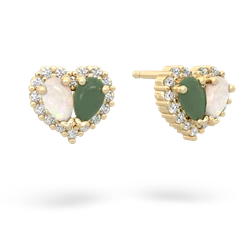 Opal Halo 14K Yellow Gold earrings E7008