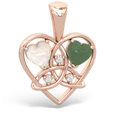 Opal Celtic Trinity Heart 14K Rose Gold pendant P5331