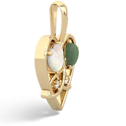 Opal Celtic Trinity Heart 14K Yellow Gold pendant P5331