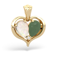 Opal Two Become One 14K Yellow Gold pendant P5330