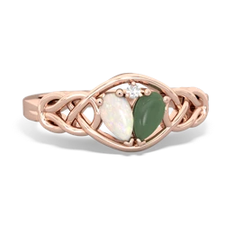 Opal Celtic Love Knot 14K Rose Gold ring R5420