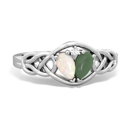 Opal Celtic Love Knot 14K White Gold ring R5420