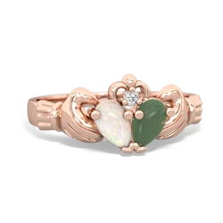 Opal 'Our Heart' Claddagh 14K Rose Gold ring R2388