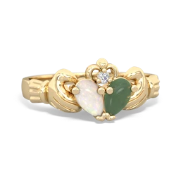 Opal 'Our Heart' Claddagh 14K Yellow Gold ring R2388