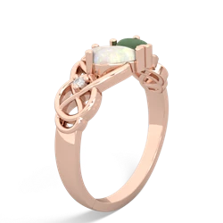 Opal 'One Heart' Celtic Knot Claddagh 14K Rose Gold ring R5322