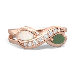 Opal Diamond Infinity 14K Rose Gold ring R5390