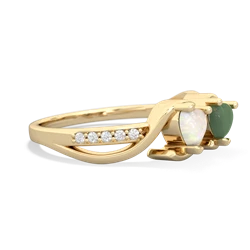 Opal Side By Side 14K Yellow Gold ring R3090