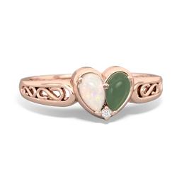 Opal Filligree 'One Heart' 14K Rose Gold ring R5070