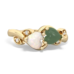 Opal Floral Elegance 14K Yellow Gold ring R5790