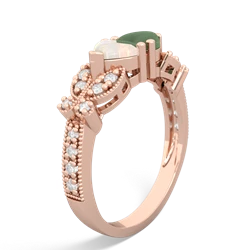 Opal Diamond Butterflies 14K Rose Gold ring R5601