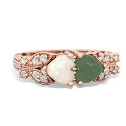 Opal Diamond Butterflies 14K Rose Gold ring R5601