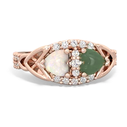 Opal Sparkling Celtic Knot 14K Rose Gold ring R2645