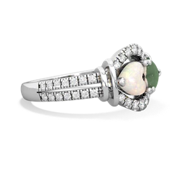 Opal Art-Deco Keepsake 14K White Gold ring R5630