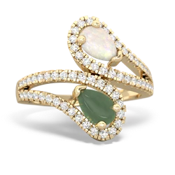 Opal Diamond Dazzler 14K Yellow Gold ring R3000