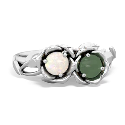 Opal Rose Garden 14K White Gold ring R5510