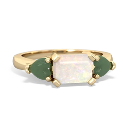 Opal Three Stone 14K Yellow Gold ring R5235