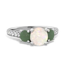 Opal Pave Trellis 14K White Gold ring R5500