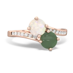 Opal Channel Set Two Stone 14K Rose Gold ring R5303