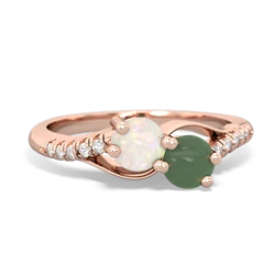 Opal Infinity Pave Two Stone 14K Rose Gold ring R5285