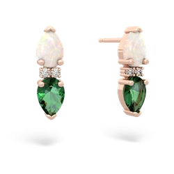 Opal Bowtie Drop 14K Rose Gold earrings E0865