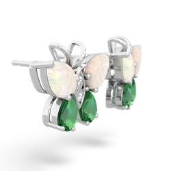 Opal Butterfly 14K White Gold earrings E2215