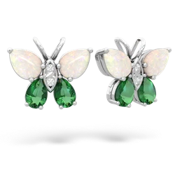 Opal Butterfly 14K White Gold earrings E2215