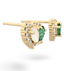 Opal Halo 14K Yellow Gold earrings E7008