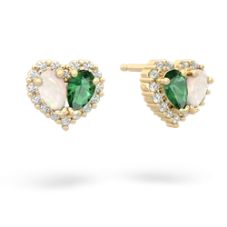 Opal Halo 14K Yellow Gold earrings E7008